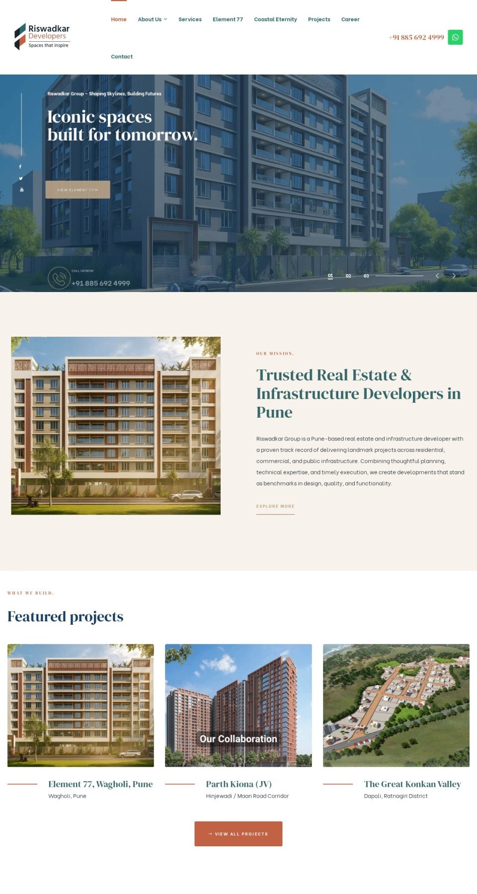 Home page of Riswadkar Developers